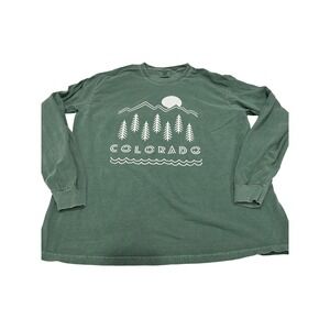 Green Colorado Mountains Trees Sun Graphic T Shirt Tee XL (815)